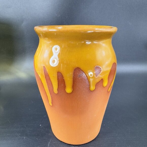 New Buffalo Michigan Mexico RedWare Pottery Vase Vessel Planter Drip Glaze VTG - Picture 13 of 13